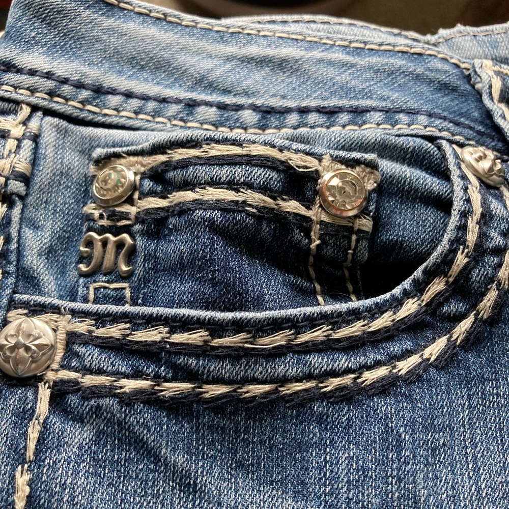 Boot leg, mid rise jeans-with bling!